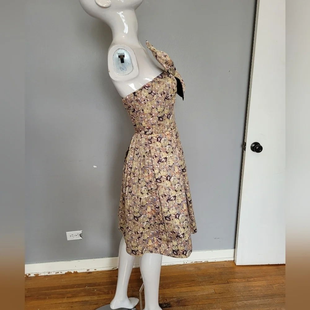 Kate Young For Target Strapless Bow Dress in Gem City Print, VGUC, Size 12 - Picture 4 of 10